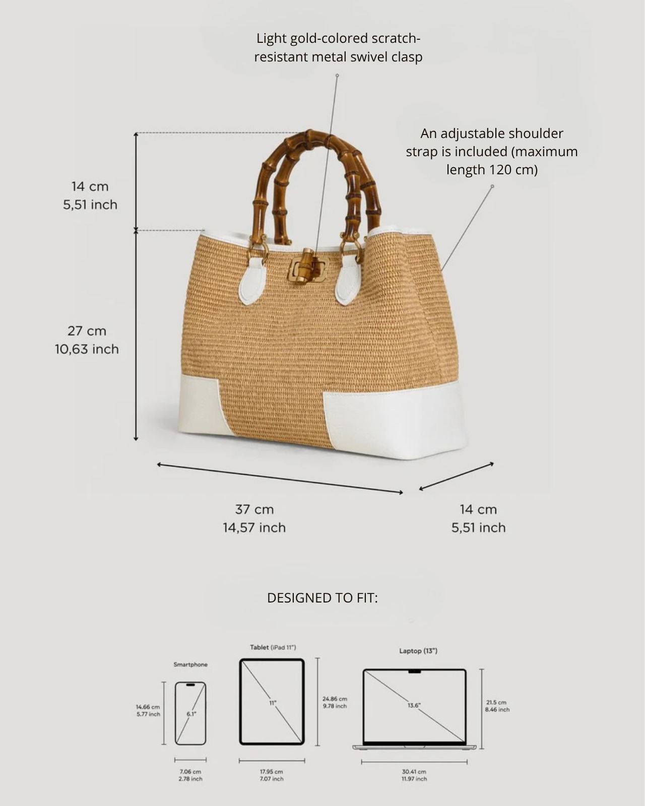 Bamboo Babe White Rafia