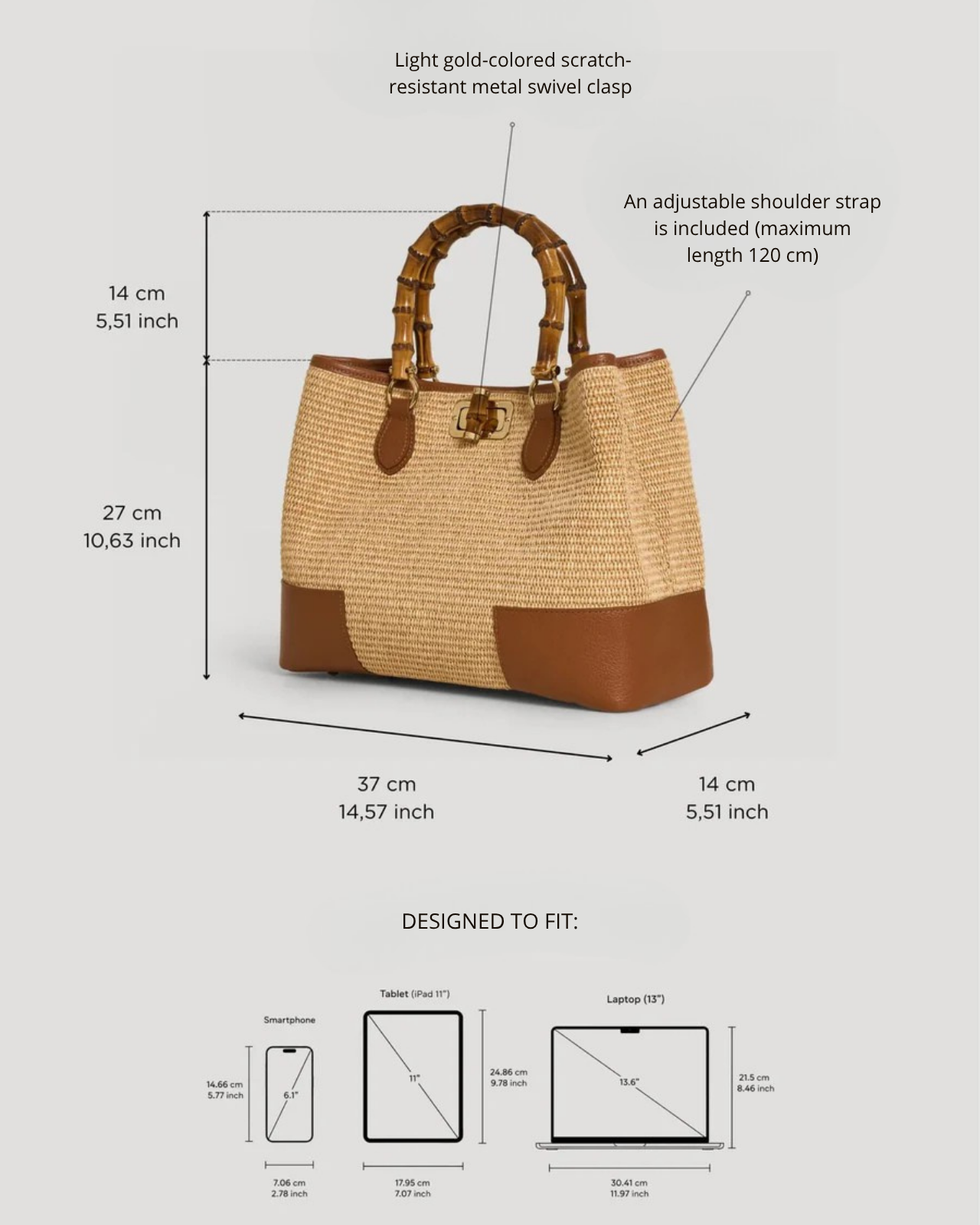 Bamboo Babe Cognac Rafia